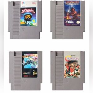 Nintendo NES Action Game Lot of 4 Contra IronSword Tiger-Heli Captain Skyhawk